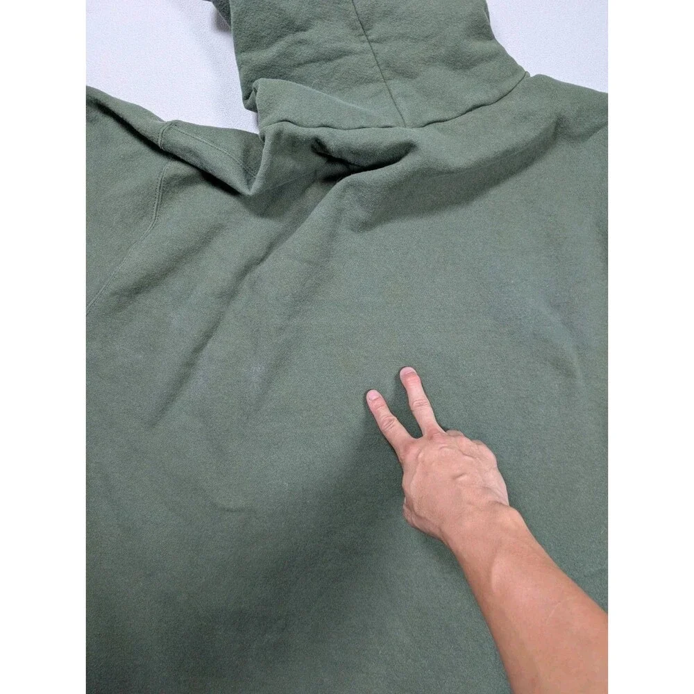 Vintage 90s Nike Center Swoosh Hoodie Olive Green XXL 2XL White Logo Streetwear